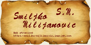 Smiljko Milijanović vizit kartica